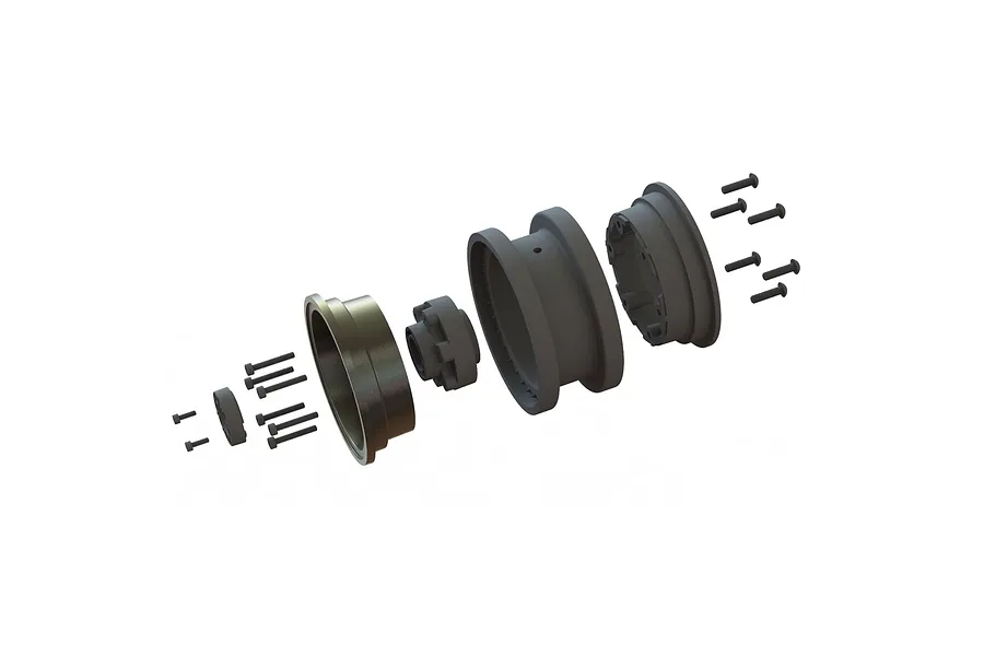 Pro-Line 2.9&amp;quot; Gunmetal Aluminium Black Rhino Armory Bead-Loc Rims 2pcs image 95756
