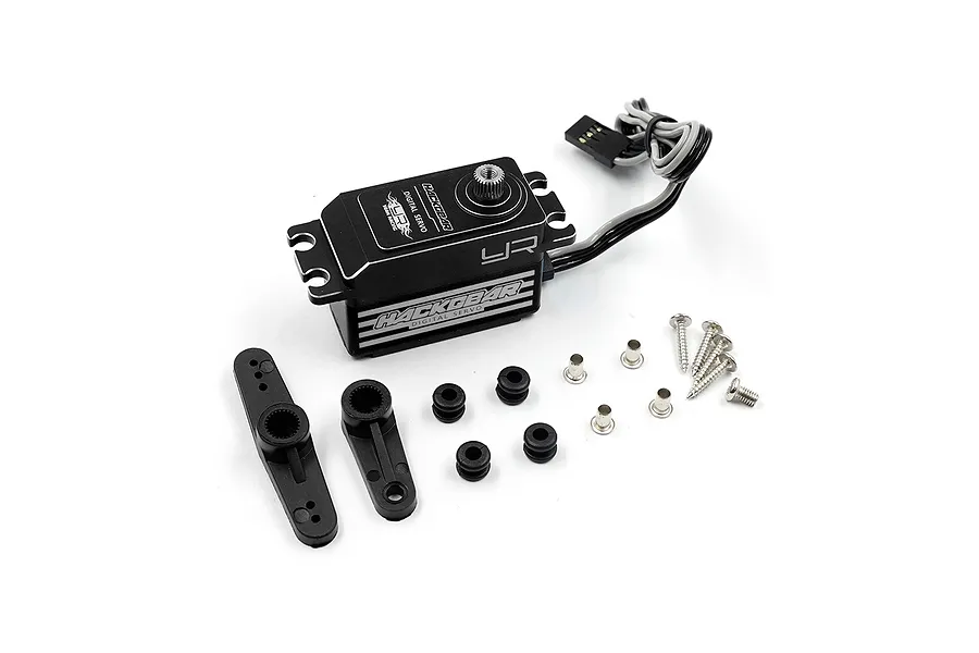 Yeah Racing Black Aluminium Hackgear 10kg Low Profile Metal Gear Servo image 95765