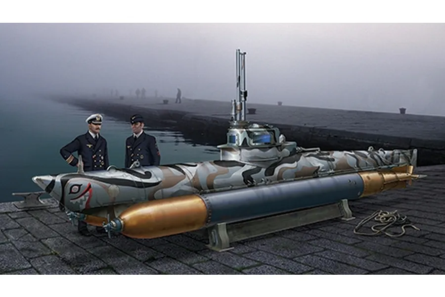 Italeri 1/35 Biber Midget Submarine Scaled Plastic Model Kit image 95843