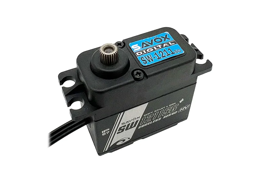 Savox Black Aluminium SW-1211SG Plus Standard 30kg 8.4V HV Coreless Metal Geared Waterproof Servo - Black Edition image 96058