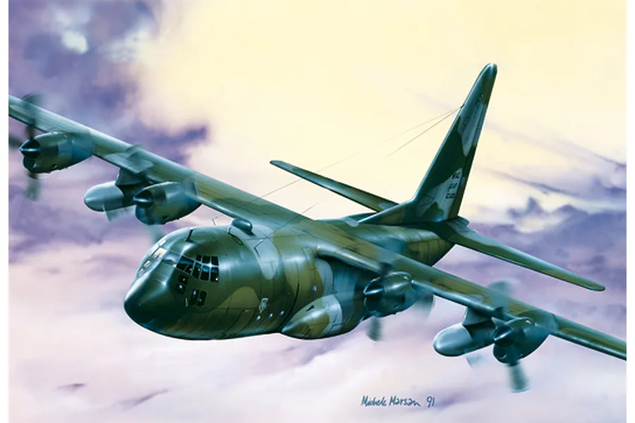 Italeri 1/72 C-130 E/H Hercules Cargo Plane Scaled Plastic Model Kit w/ Australian Decals image 96330
