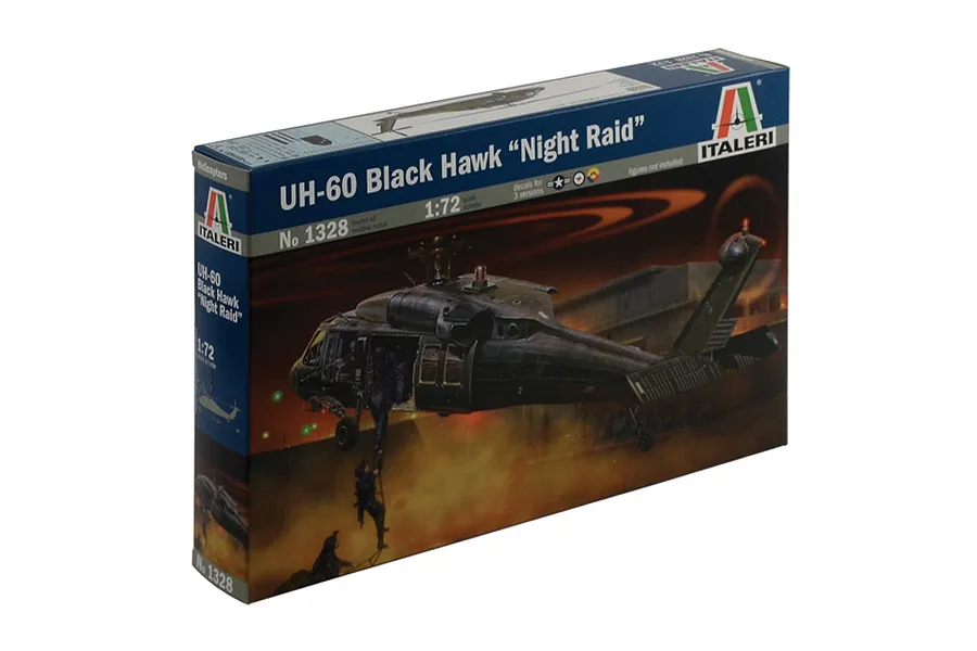 Italeri 1/72 UH-60/MH-60 Black Hawk &amp;quot;Night Raid&amp;quot; Helicopter Scaled Plastic Model Kit w/ Australian Decals image 96343