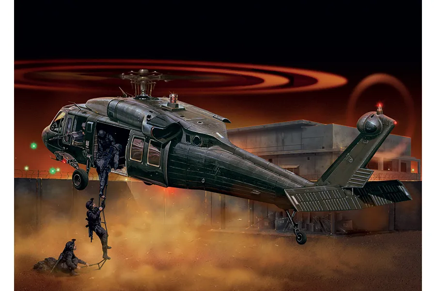 Italeri 1/72 UH-60/MH-60 Black Hawk &amp;quot;Night Raid&amp;quot; Helicopter Scaled Plastic Model Kit w/ Australian Decals image 96344