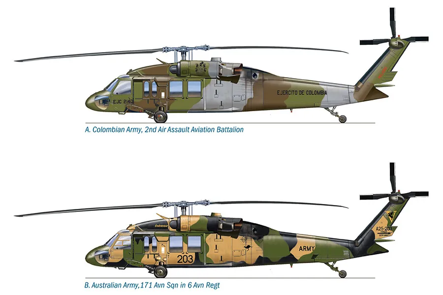 Italeri 1/72 UH-60/MH-60 Black Hawk &amp;quot;Night Raid&amp;quot; Helicopter Scaled Plastic Model Kit w/ Australian Decals image 96345