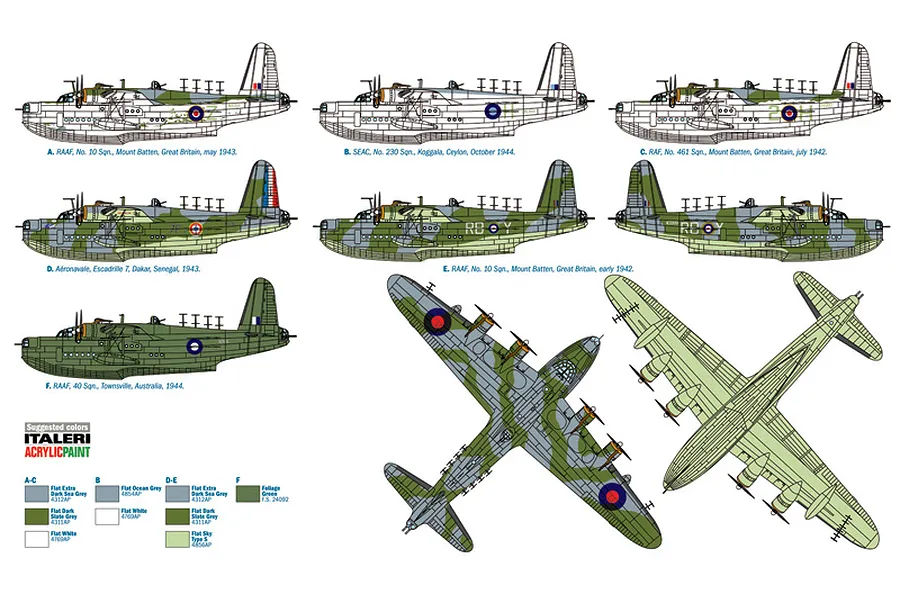 Italeri 1/72 Sunderland Mk.III Bomber Scaled Plastic Model Kit with Australian Decals image 96350