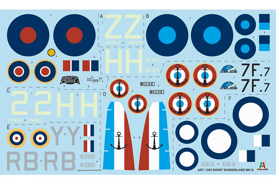 Italeri 1/72 Sunderland Mk.III Bomber Scaled Plastic Model Kit with Australian Decals image 96351