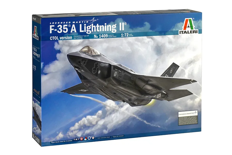 Italeri 1/72 F-35A Lightning II Fighter Scaled Plastic Model Kit w/ Australian Decals image 96352