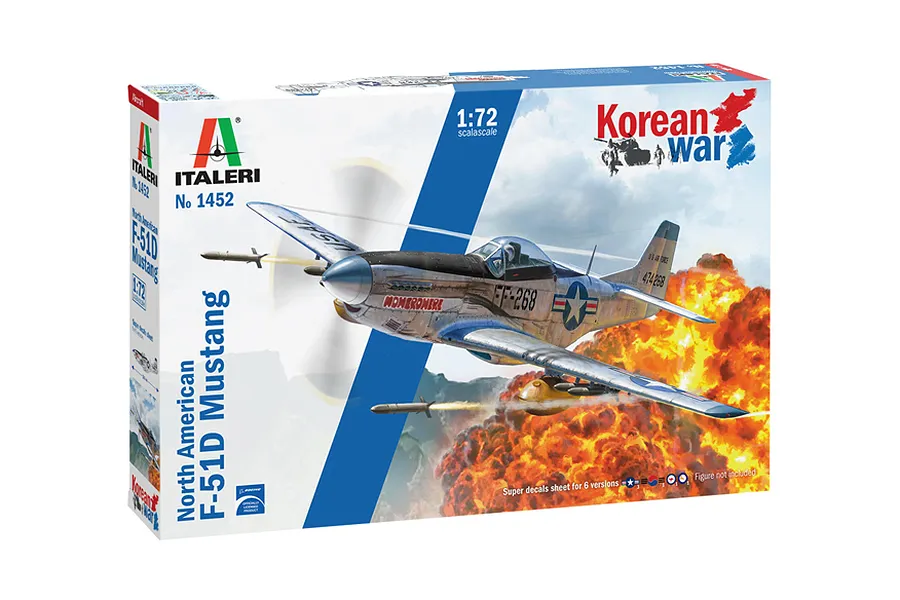 Italeri 1/72 F-51D Korean War Fighter Scaled Plastic Model Kit w/ Australian Decals image 96360