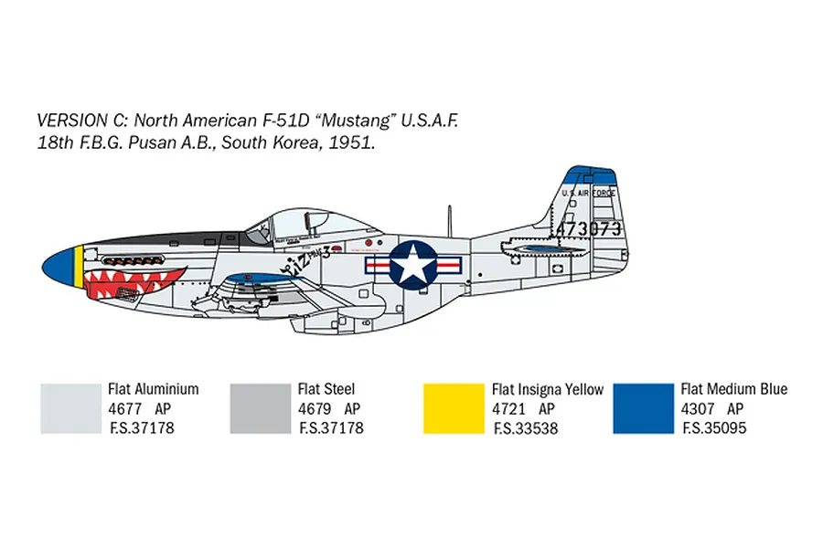 Italeri 1/72 F-51D Korean War Fighter Scaled Plastic Model Kit w/ Australian Decals image 96363