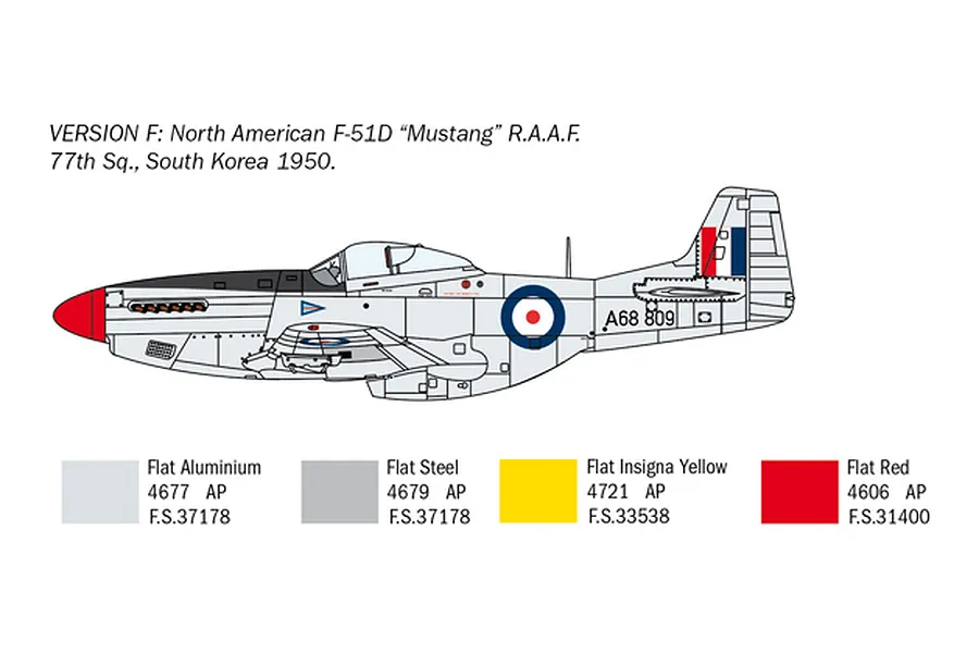 Italeri 1/72 F-51D Korean War Fighter Scaled Plastic Model Kit w/ Australian Decals image 96364
