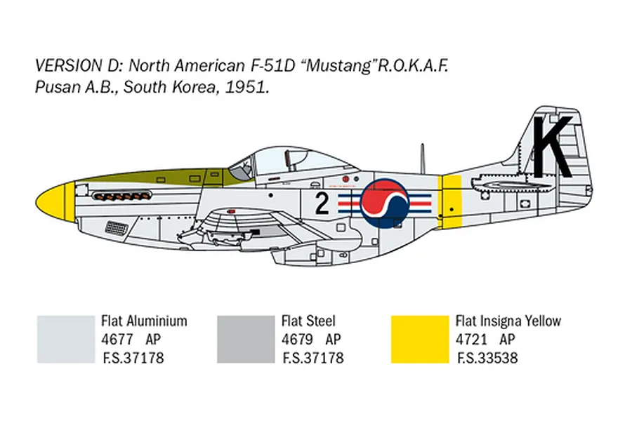 Italeri 1/72 F-51D Korean War Fighter Scaled Plastic Model Kit w/ Australian Decals image 96365