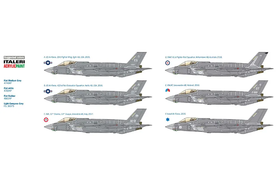 Italeri 1/32 F-35A Lightning II Fighter Scaled Plastic Model Kit with Australian Decals image 96371