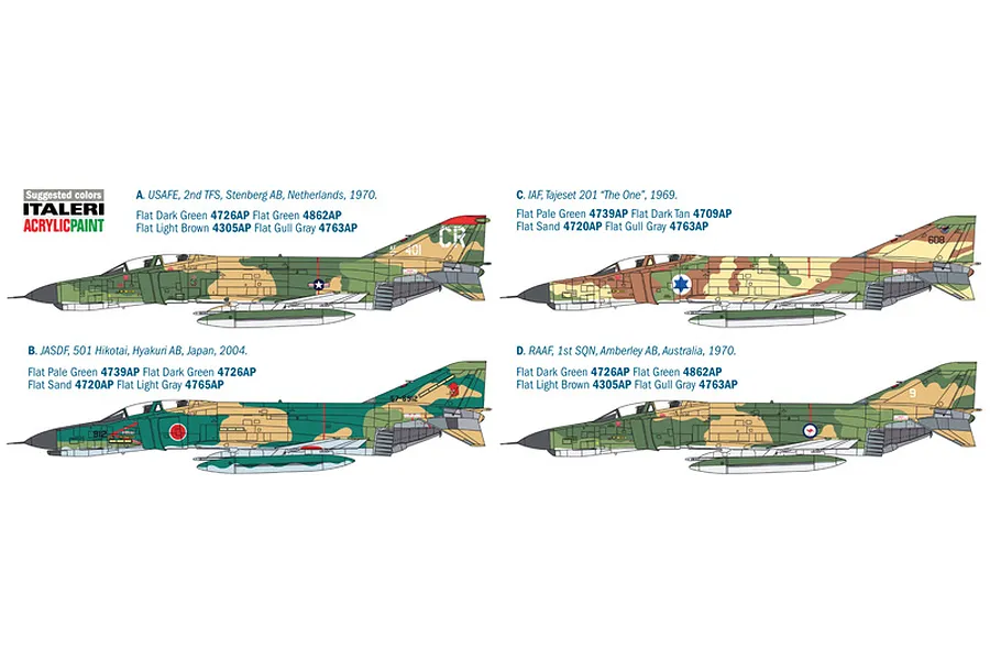 Italeri 1/48 F-4E Phantom II Fighter Scaled Plastic Model Kit w/ Australian Decals image 3