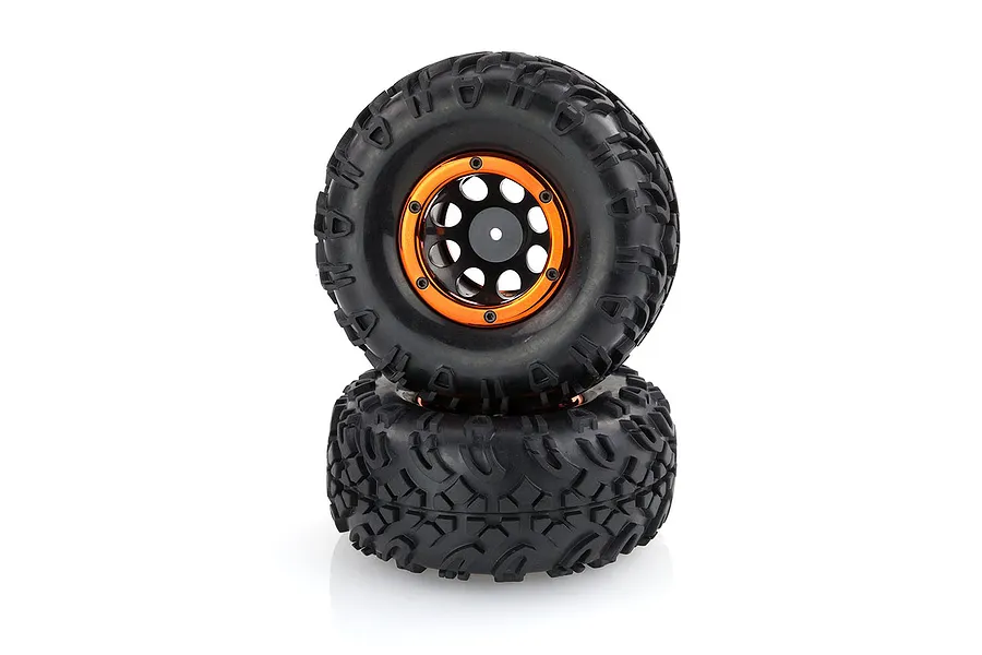 HSP 2.2&amp;quot; Soft Off Road Tyres on Black Rims - Beadlocked Wheels 2Pcs image 9644