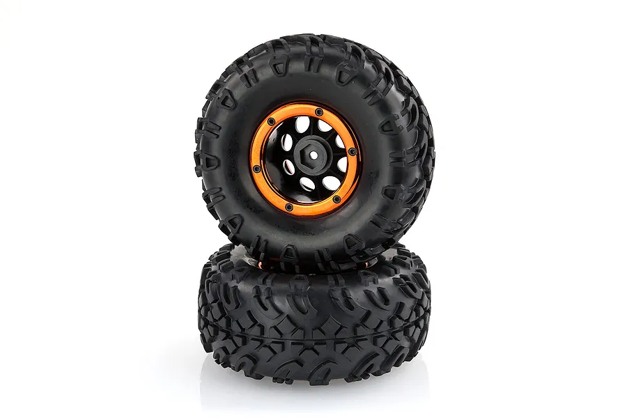 HSP 2.2&amp;quot; Soft Off Road Tyres on Black Rims - Beadlocked Wheels 2Pcs image 9645