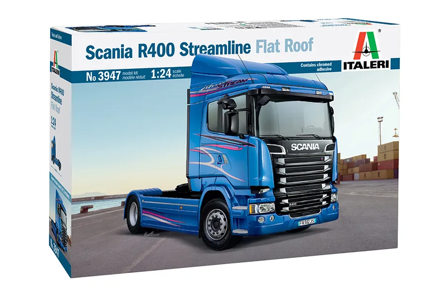 Italeri 1/24 Scania R400 Streamline Flat Roof Truck Scaled Plastic Model Kit image 96473