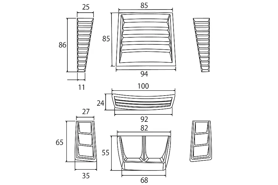 Pandora 1/10 Bonnet Scoop Set - Clear Unpainted image 96543