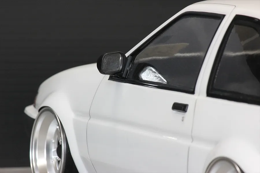 Pandora 1/10 AE86 Door Mirrors 2Pcs - Black Unpainted image 2