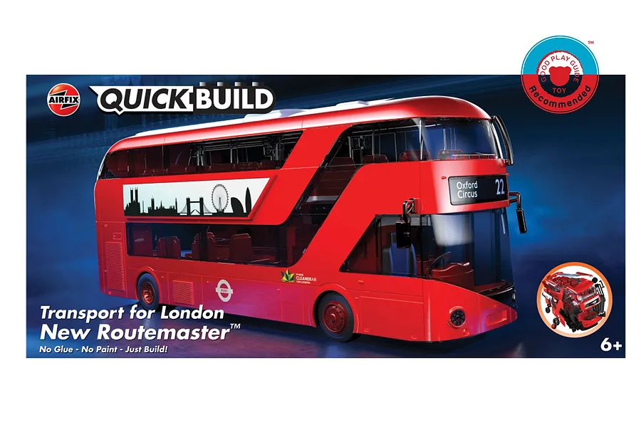 Airfix Quickbuild London Transport New Routemaster Double Decker Bus Plastic Model Kit image 96801