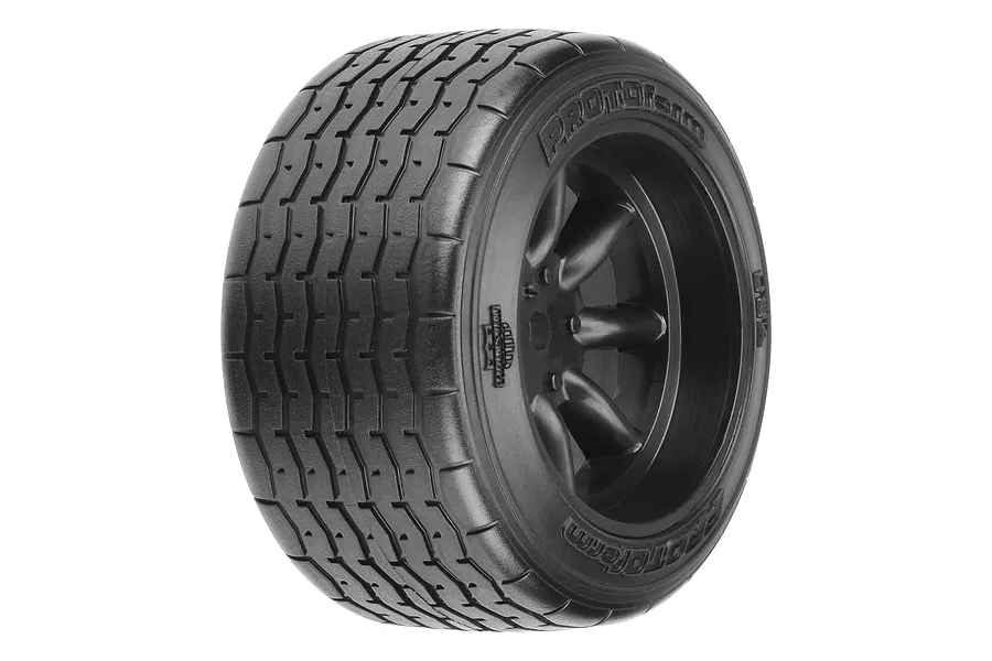 Pro-Line 1.9&amp;quot; VTA 31mm Rear Tyres on 8-Spoke Black Rims - Glued Wheels 2Pcs image 96966