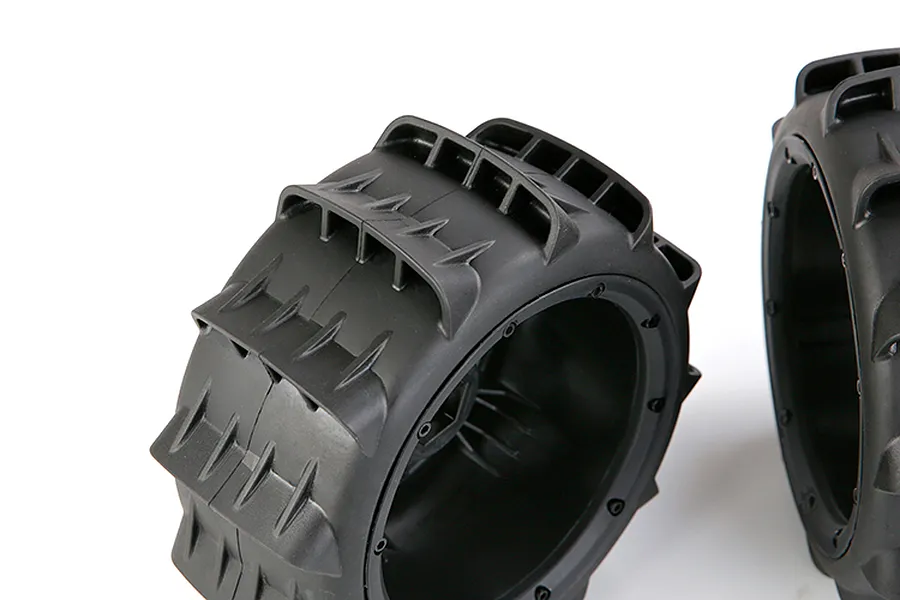 Rovan 1/5 Rear Paddle Tyres on Black Rims 2Pcs - Beadlocked Wheels image 97066