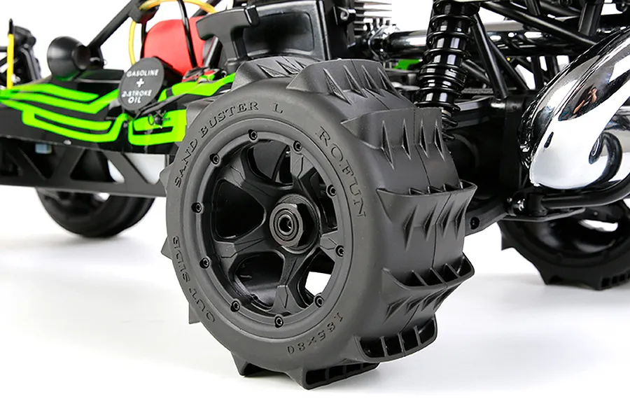 Rovan 1/5 Rear Paddle Tyres on Black Rims 2Pcs - Beadlocked Wheels image 97068