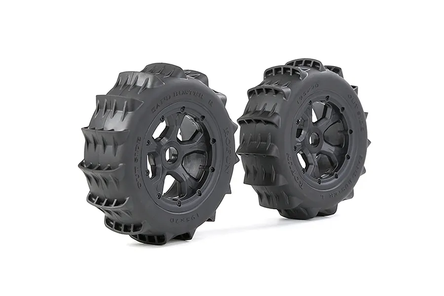 Rovan 1/5 Paddle Tyres on Black Rims 2Pcs - Beadlocked Wheels image 13
