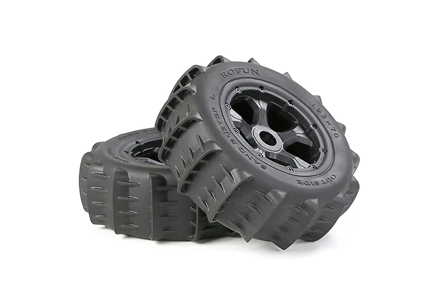 Rovan 1/5 Paddle Tyres on Black Rims 2Pcs - Beadlocked Wheels image 14