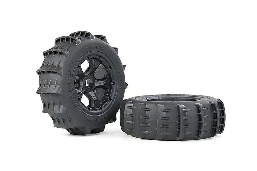 Rovan 1/5 Paddle Tyres on Black Rims 2Pcs - Beadlocked Wheels image 15