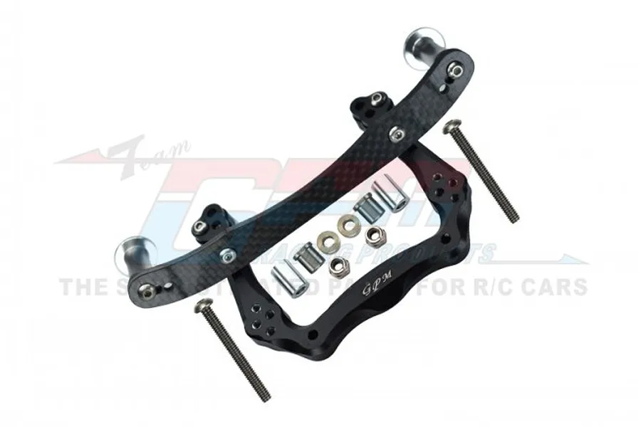 GPM Aluminium/Graphite Front Shock Tower w/ Body Post Mounts - Black image 97304