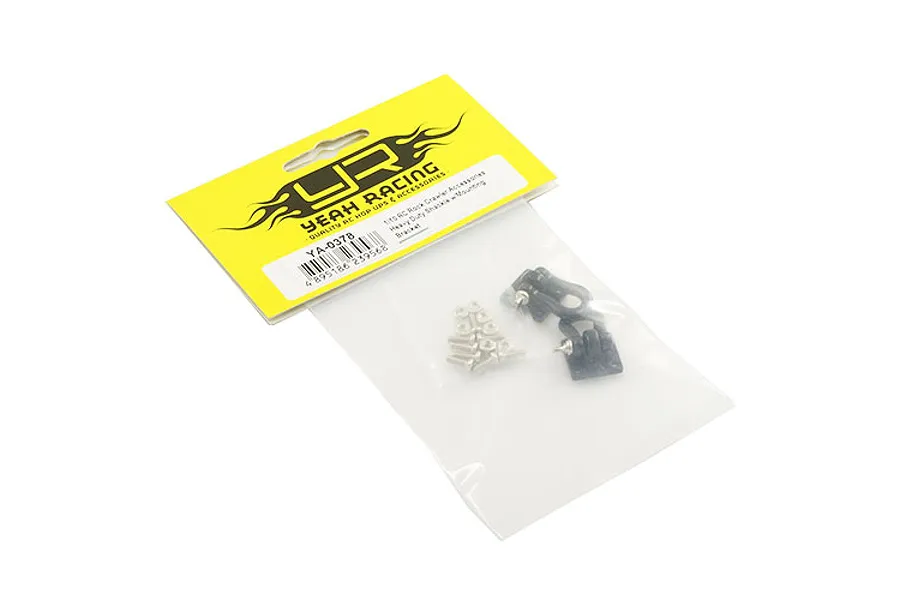 Yeah Racing Aluminium Heavy Duty Shackles w/ Mounting Brackets 2Pcs - Black image 97374