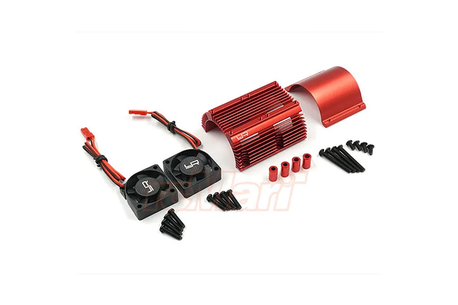 Yeah Racing Twin Tornado High Speed Fans w/ 41mm Aluminium Heat Sink - Red image 97379