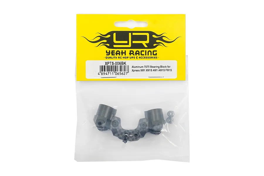 Yeah Racing XPTS-006BK black aluminium and carbon fibre steering hubs in original retail packaging.
