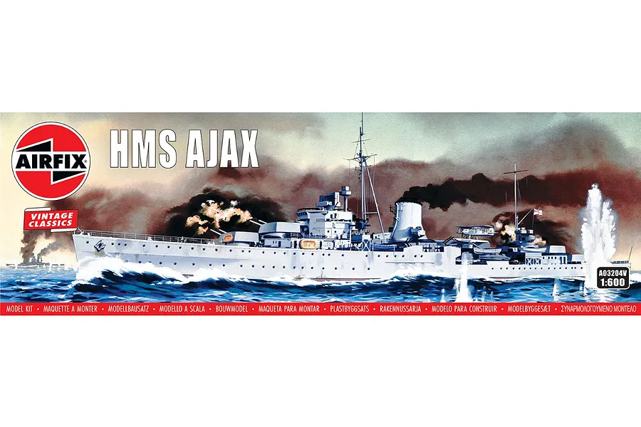 Airfix 1/600 HMS Ajax Light Cruiser Scaled Plastic Model Kit image 97527