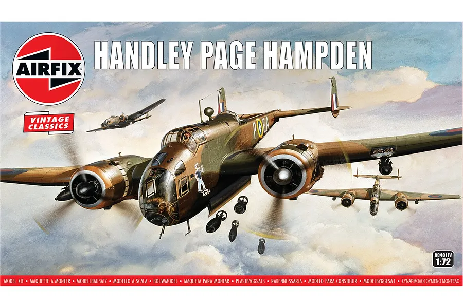 Airfix 1/72 Handley Page Hampden Bomber Scaled Plastic Model Kit image 97529