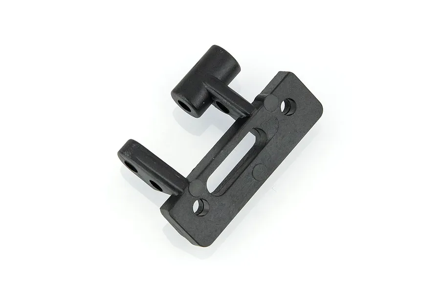 A black plastic HSP wing brace spare part for RC vehicles, shown from an angled top-down perspective on a white background.
