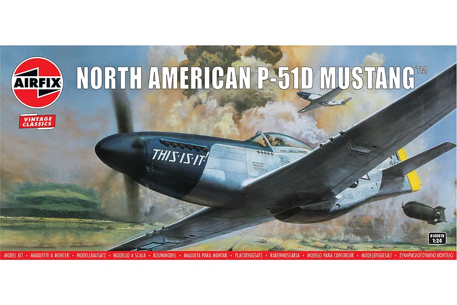 Airfix 1/24 P-51D Mustang Fighter Scaled Plastic Model Kit image 97550