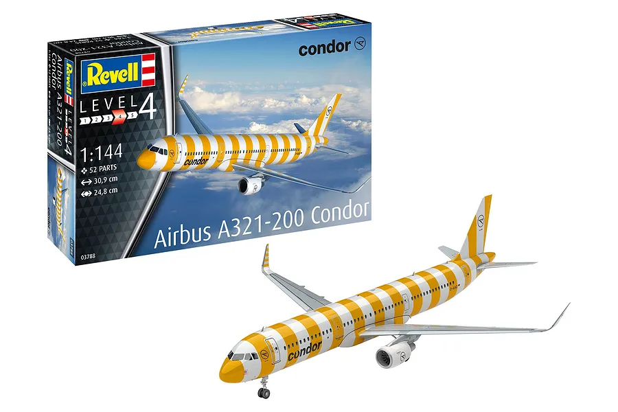 Revell 1/144 Airbus A321-200 “Condor” Aeroplane Scaled Plastic Model Kit image 97573