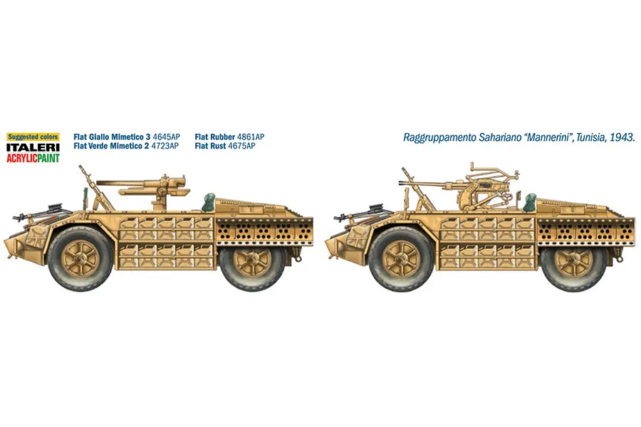 Italeri 1/35 PSA-Viberti As 42 Sahariana Reconnaissance Vehicle Scaled Plastic Model Kit image 97741