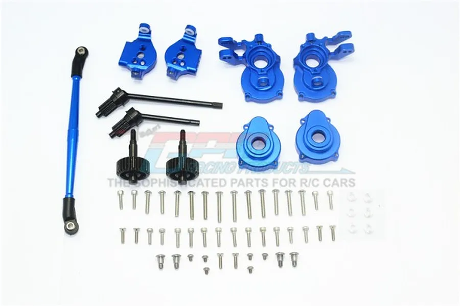 GPM Aluminium Front Steering &amp;amp; Suspension Performance Upgrade Set - Blue image 97934