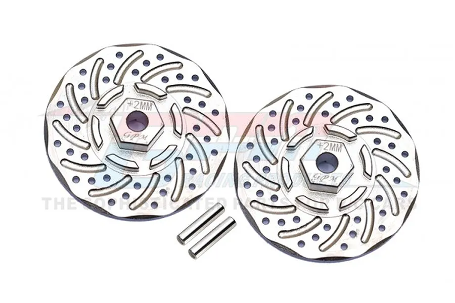 GPM Aluminium 12mm Disc Brake Wheel Hex w/ +2 Offset 2Pcs - Silver image 97936
