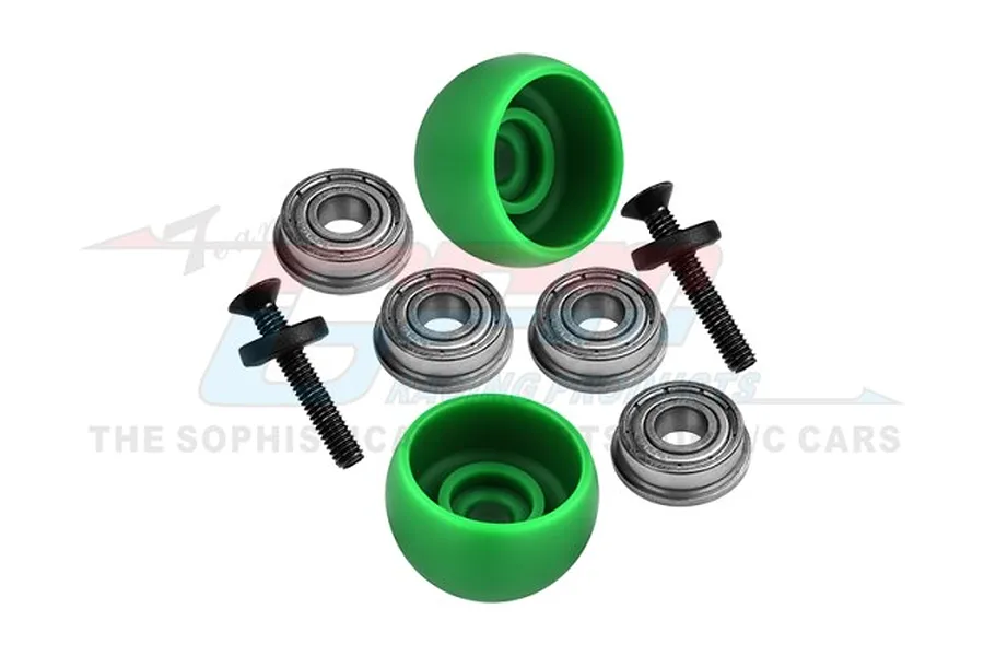 GPM 1/4 Lean Bar Wheels w/ Flanged Metal Shielded Bearings Set - Green image 97943
