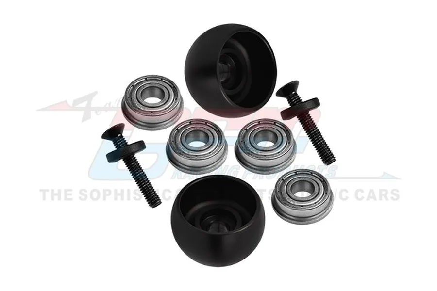 GPM 1/4 Lean Bar Wheels w/ Flanged Metal Shielded Bearings Set - Black image 97945