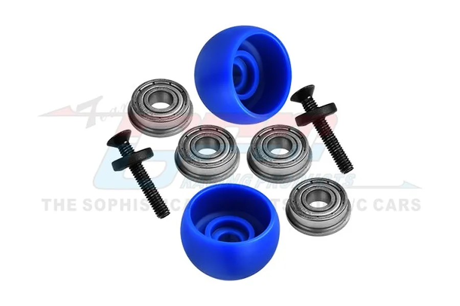 GPM 1/4 Lean Bar Wheels w/ Flanged Metal Shielded Bearings Set - Blue image 97947