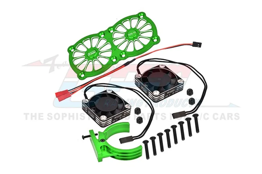 GPM Aluminium Adjustable Motor Heatsink w/ Dual Cooling Fans Set - Green image 97950
