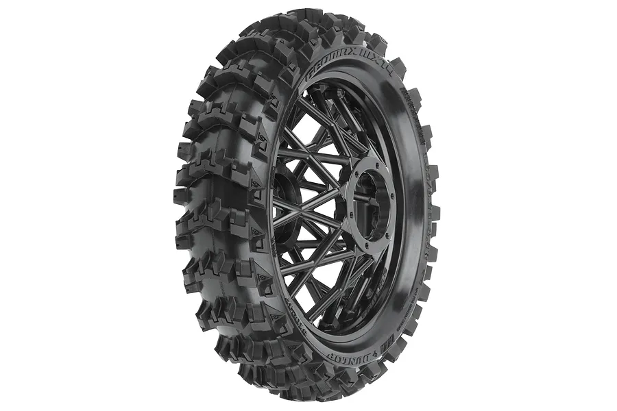 Pro-Line 4.6&amp;quot; Dunlop Geomax MX14 V2 CR4 MX Rear Tyre on Black Spoked Rim 1Pc image 98026
