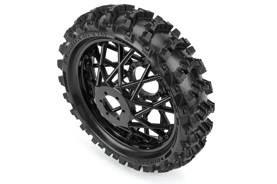 Pro-Line 4.6&amp;quot; Dunlop Geomax MX14 V2 CR4 MX Rear Tyre on Black Spoked Rim 1Pc image 98027