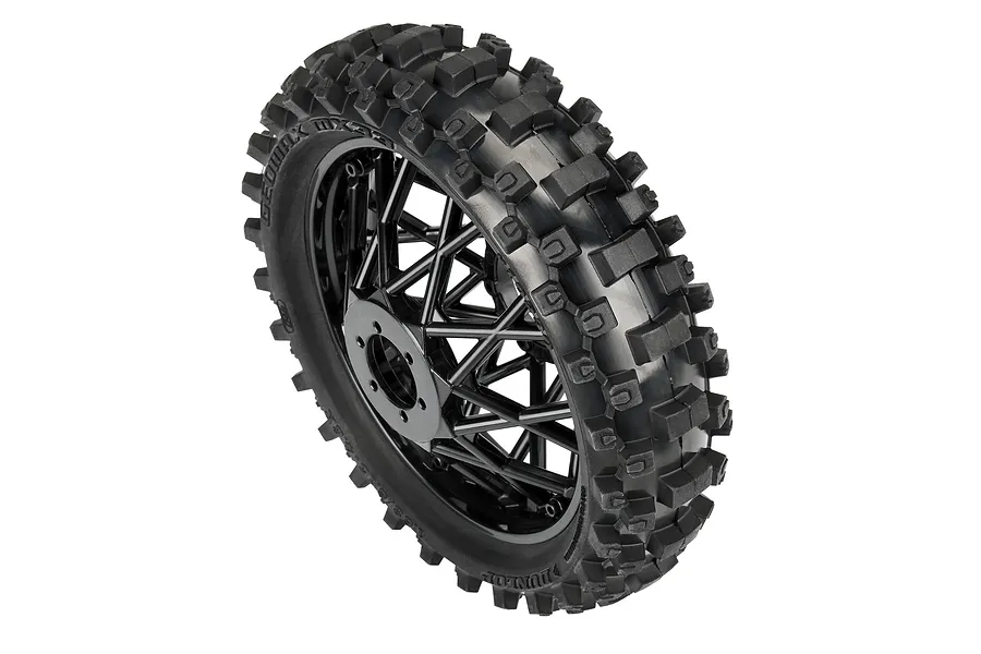 Pro-Line 4.6&amp;quot; Dunlop Geomax MX33 CR4 Rear Tyre on Black Spoked Rim 1Pc image 98030