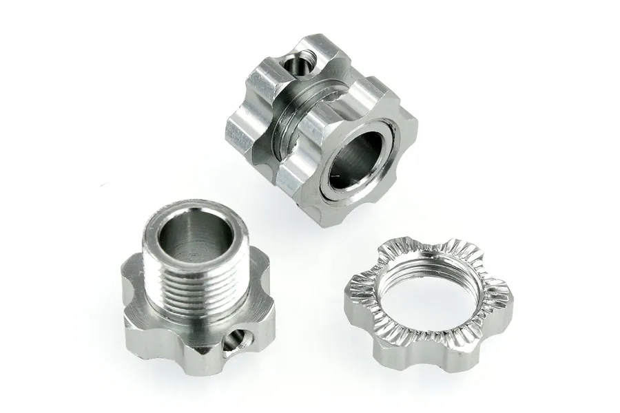 HSP Gunmetal Aluminium 17mm Hex Adapters w/ Wheel Nuts image 9805
