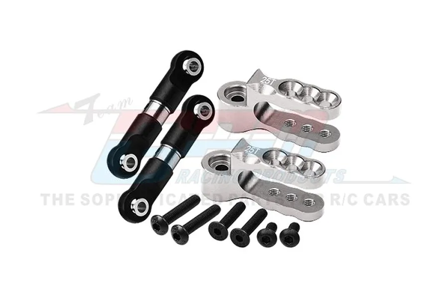 GPM Aluminium 25T Servo Horn &amp;amp; Steering Linkages 2Pcs - Silver image 98405
